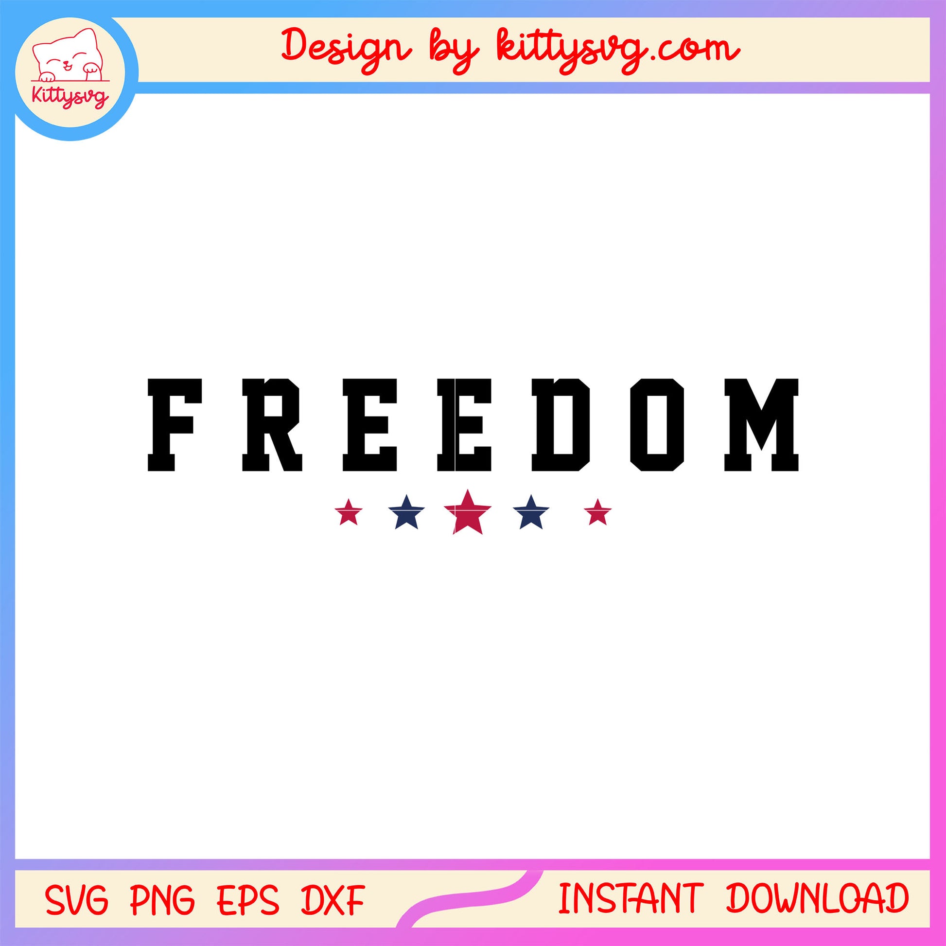 Freedome america star font design svg, freedom america​ svg