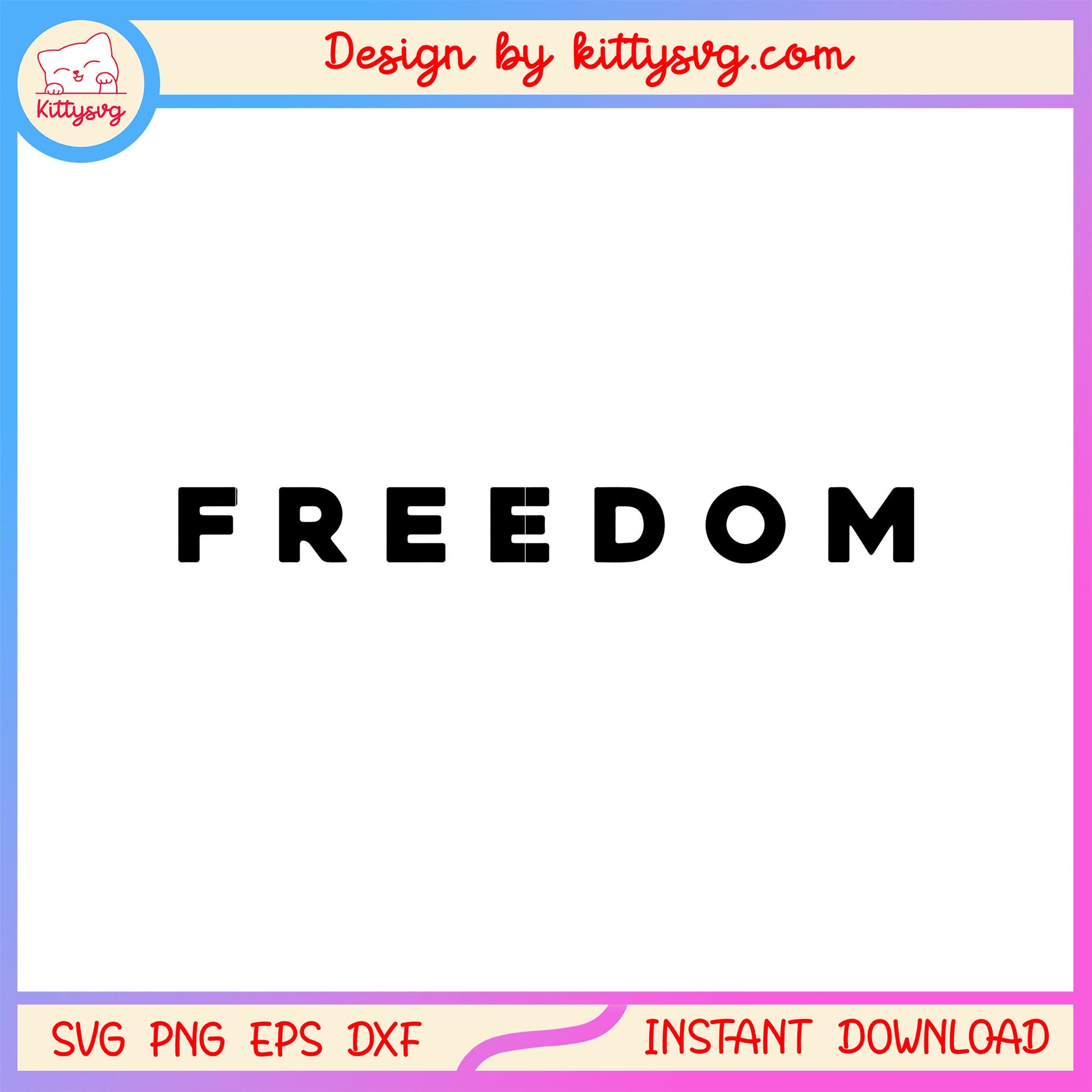 Freedom text design svg, charlie kirk svg, font design svg