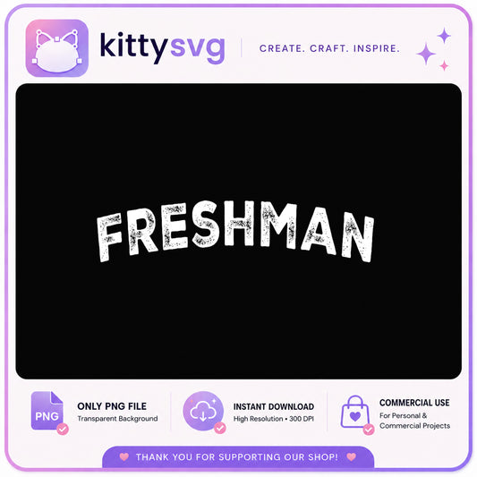 Freshman PNG, Distressed School Grade Shirt Design, Back To School PNG