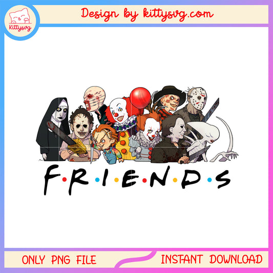 Friends clipping horror characters png, horror movie killer png