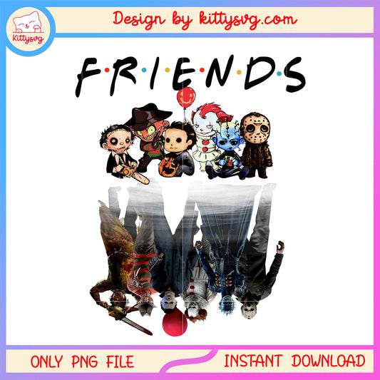 Friends horror characters chibi form png, friends horror png, horror characters png