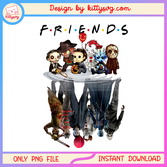 Friends horror chibi characters png, friends horror movies png