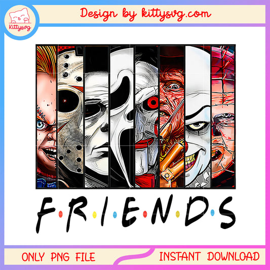 Friends horror movies frame face png, scary character face png