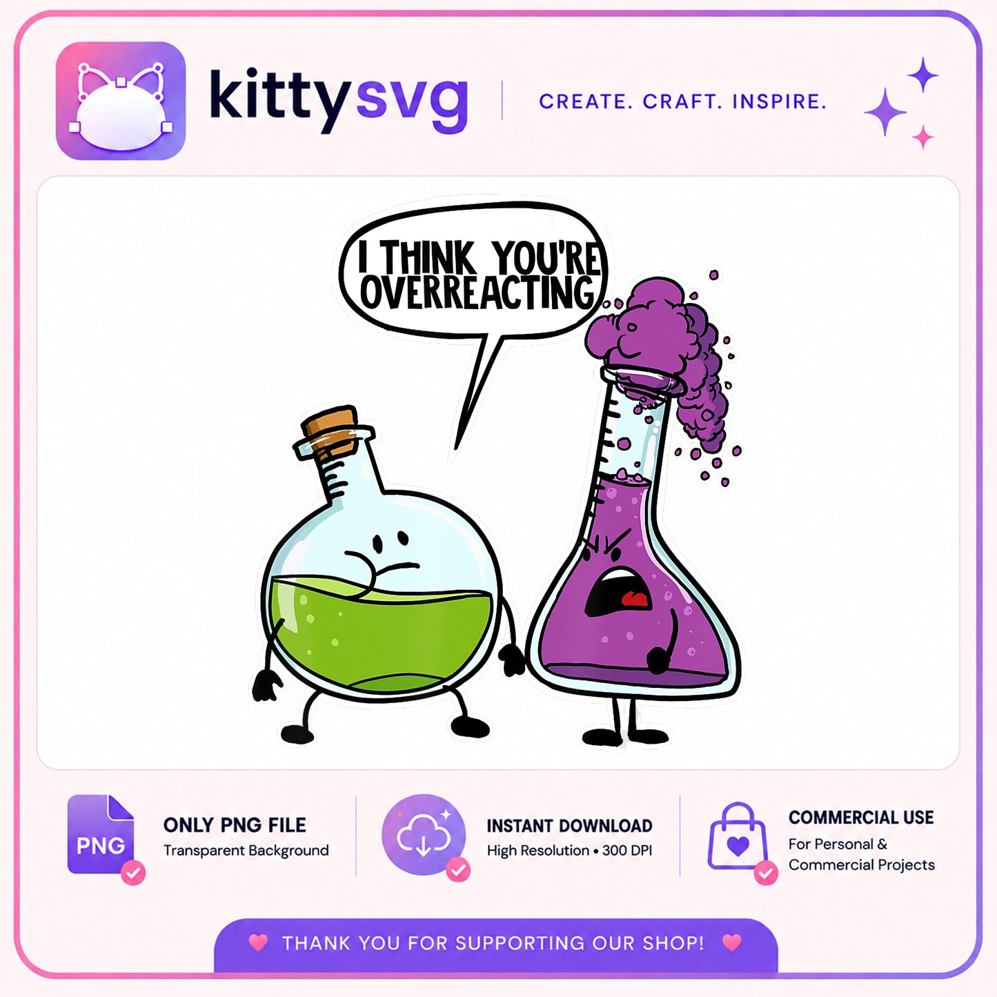 Funny Chemistry Pun PNG, Science Beaker Clipart, Teacher PNG