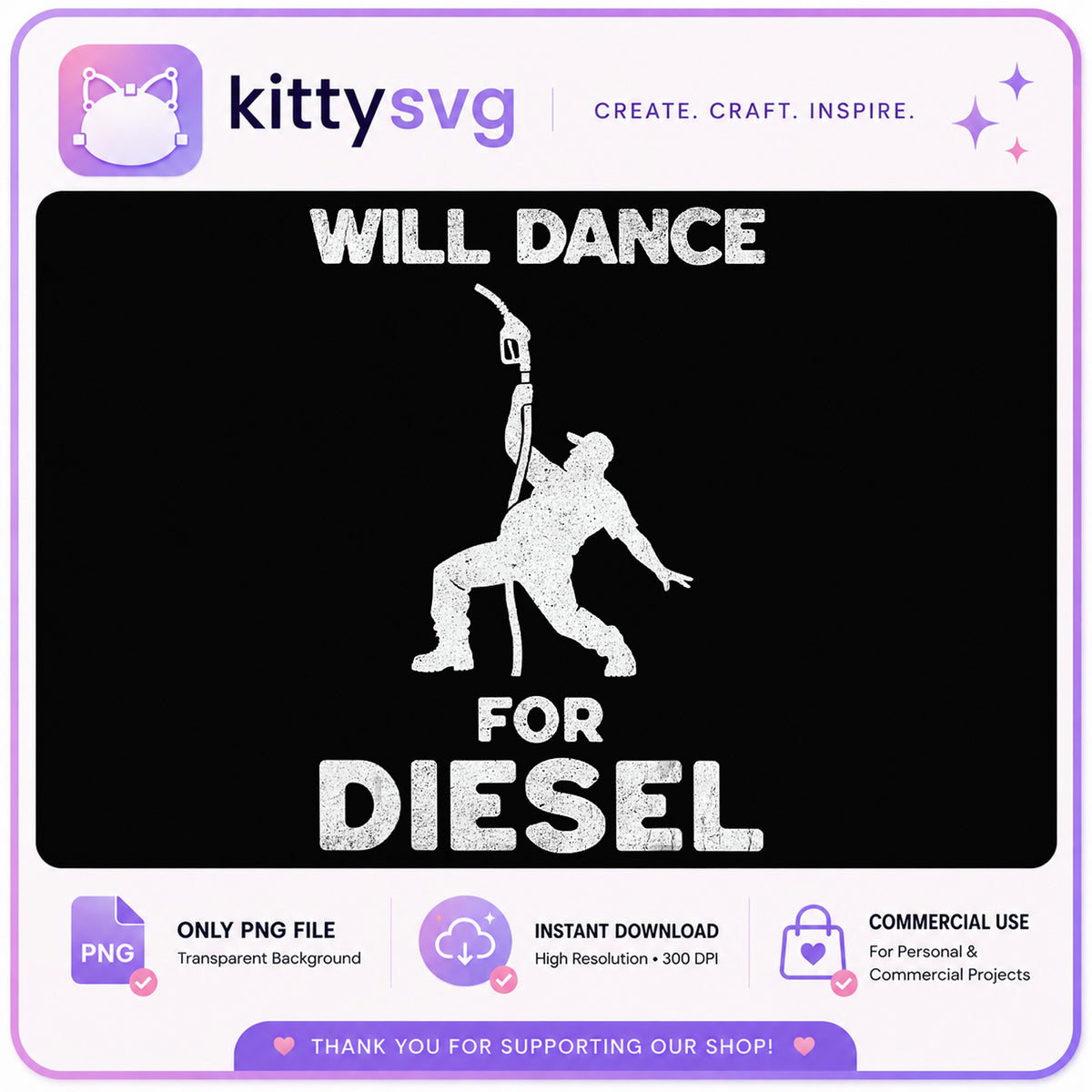 Funny Diesel Dance PNG, Trucker Humor Shirt Design, Gas Pump PNG