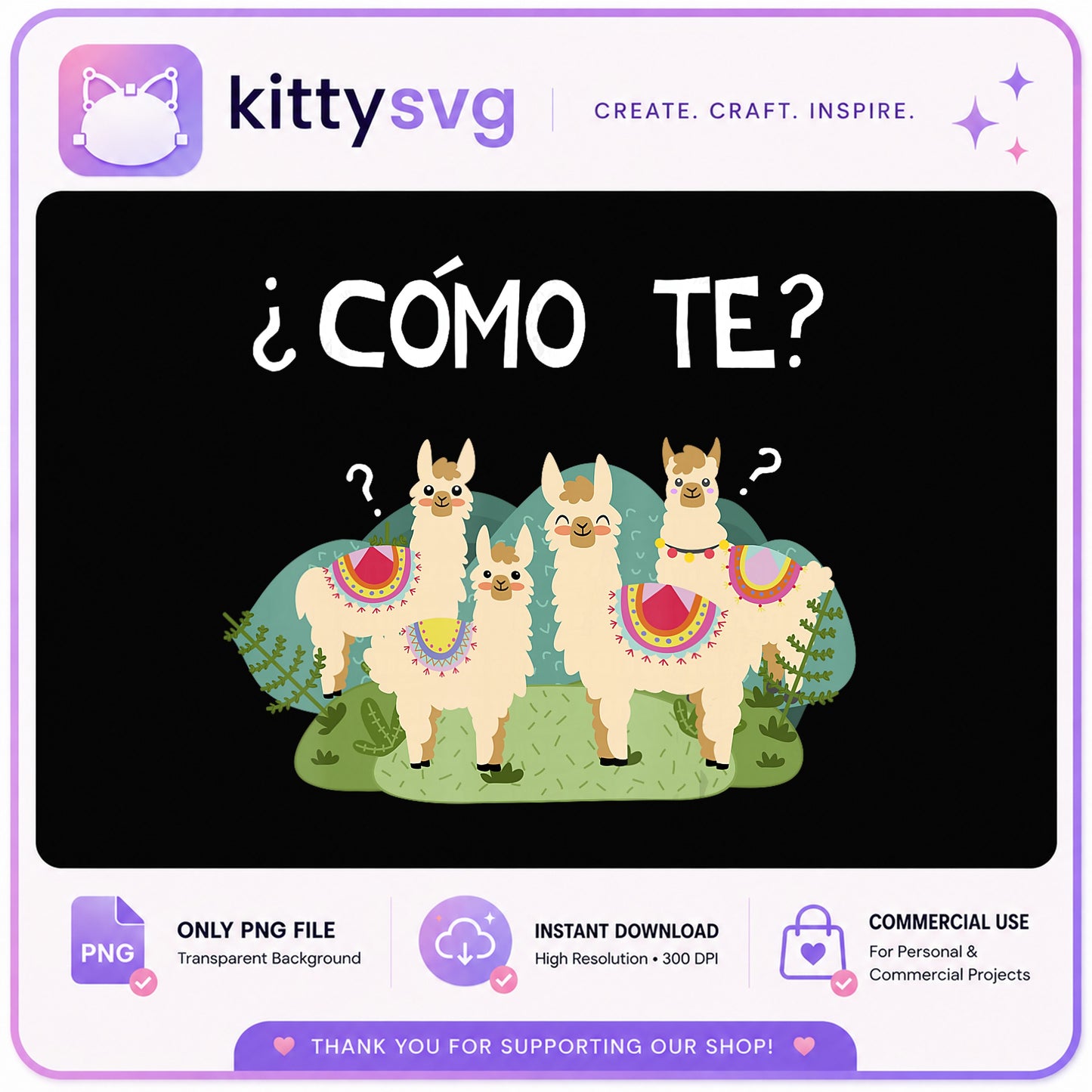Funny Llama Como Te PNG, Cute Llama Spanish Quote PNG, Alpaca PNG