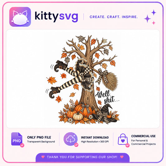 Funny Witch Legs Halloween PNG, Fall Pumpkin Tree PNG, Halloween PNG
