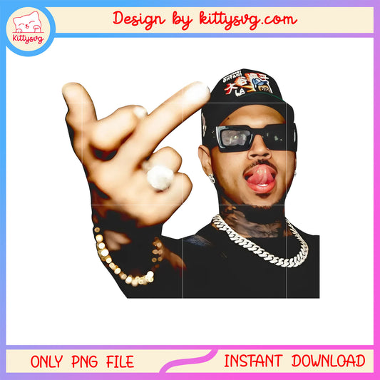 Funny chris brown middle finger png, chris brown star​ png