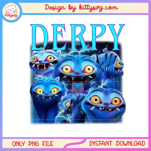 Funny derpy tiger character png, cute demon derpy png