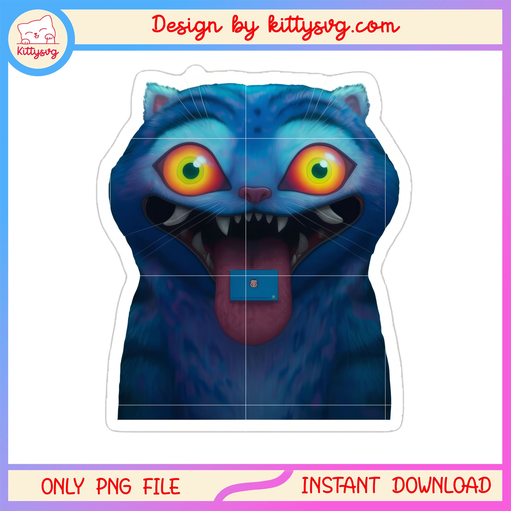 Funny derpy tiger sticker design png, kpop demon hunters derpy tiger png