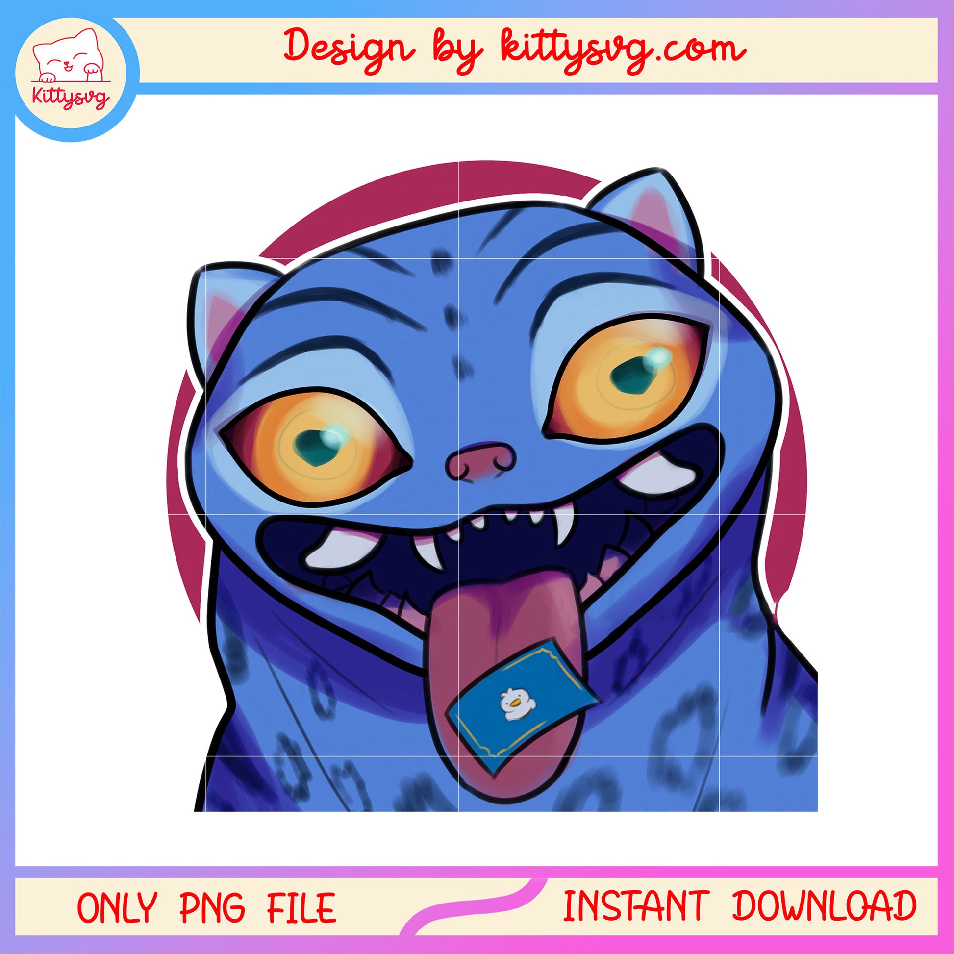 Funny kpop demon derpy character png, cute demon tiger derpy png