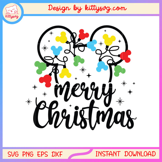 Funny merry christmas disney mickey ear design svg, mickey svg