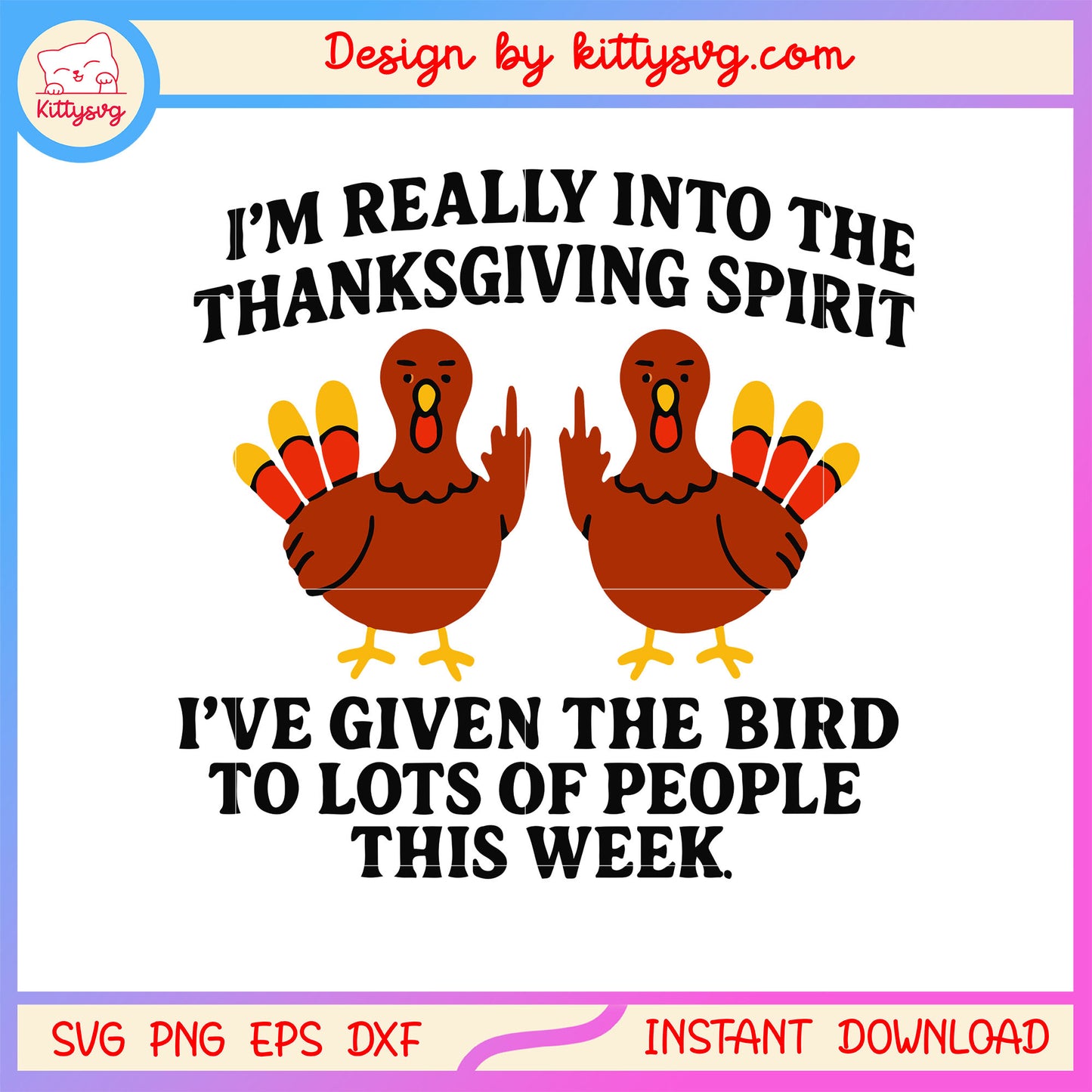 Funny turkey flip off design svg, happy thanksgiving svg