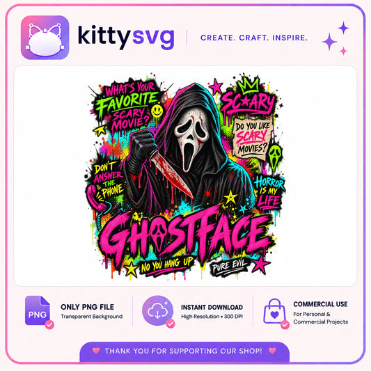 Ghostface Scream Horror PNG, Scary Movie PNG, Halloween PNG