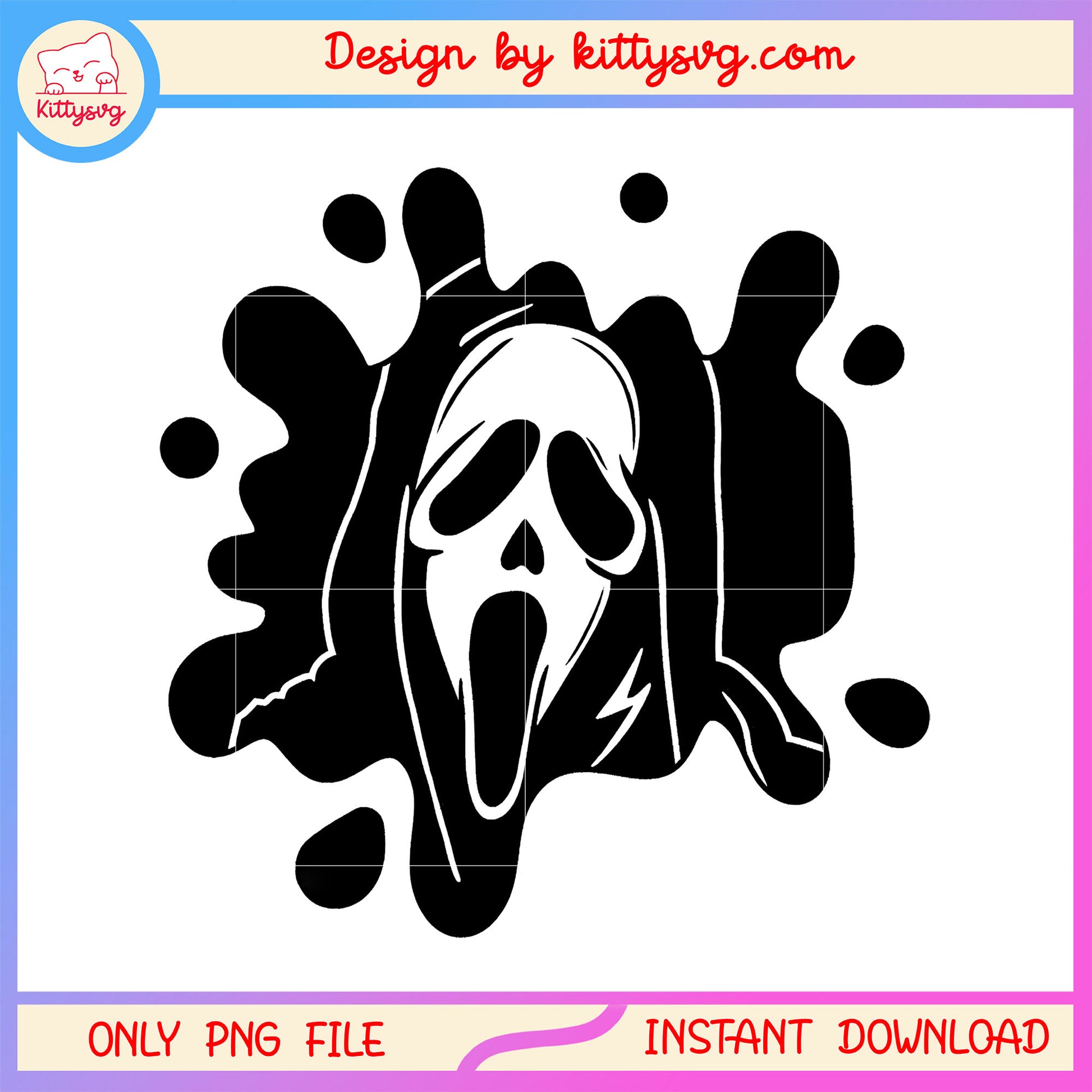 Ghostface black ink horror design png, scream film series png