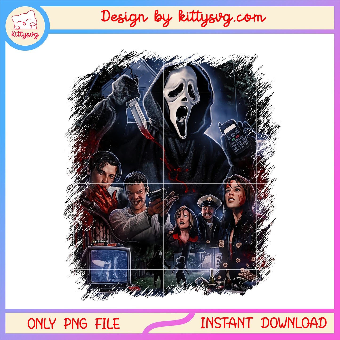 Ghostface character scream movie png, scream characters png