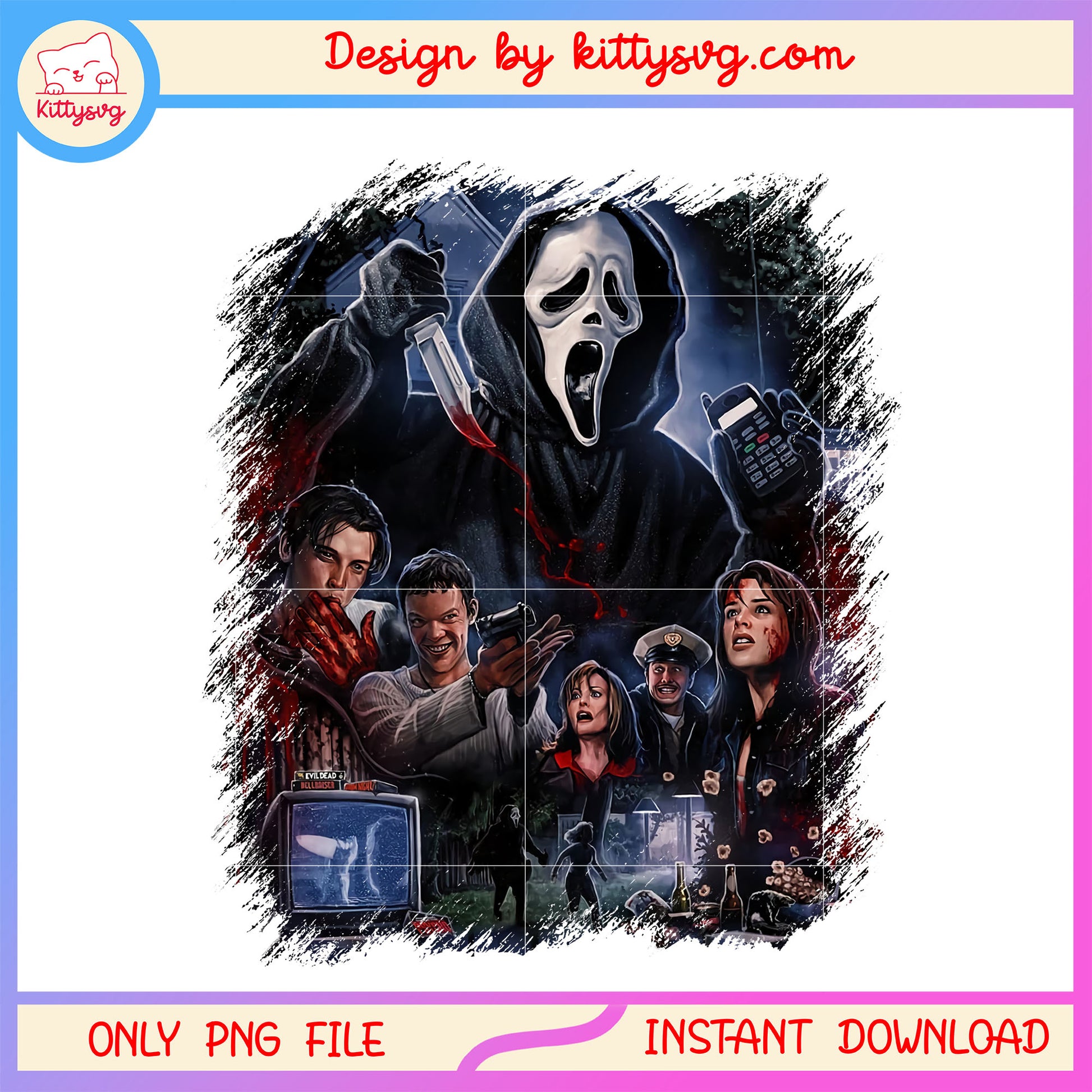 Ghostface character scream movie png, scream characters png