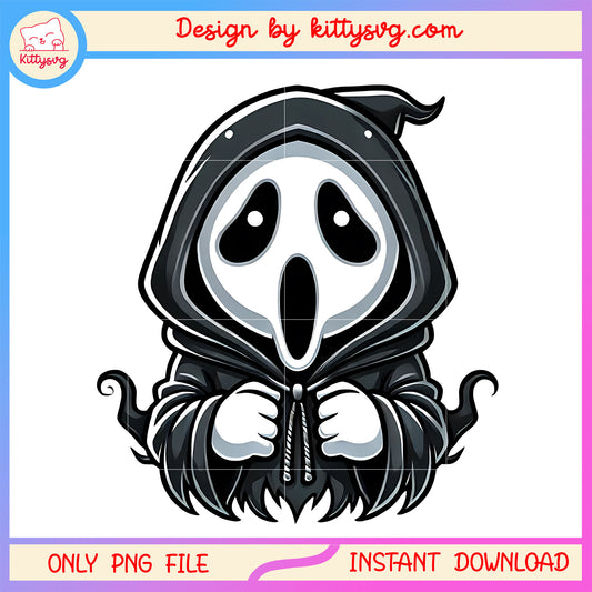 Ghostface chibi horror png, ghostface horror character png