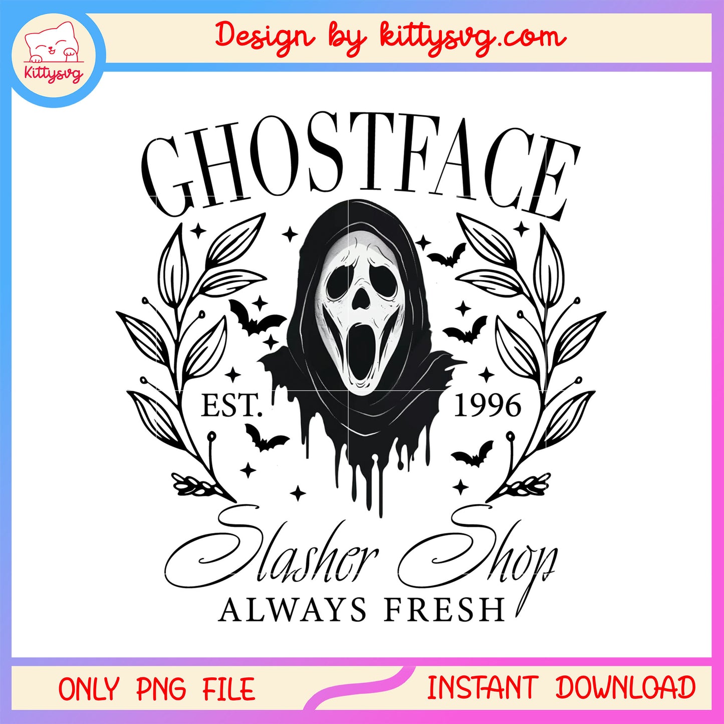 Ghostface est 1996 slasher shop always fresh png, ghostface movie png