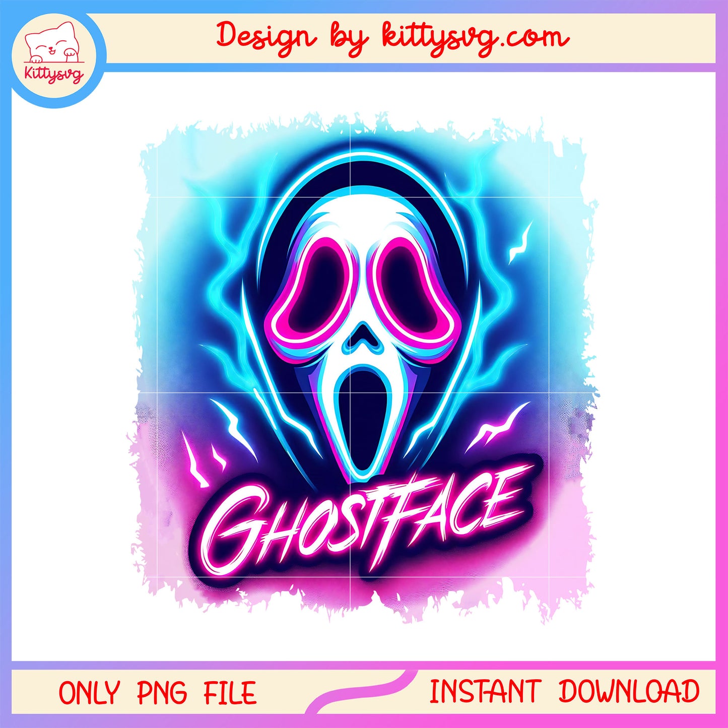 Ghostface head thunder design png, halloween ghostface png