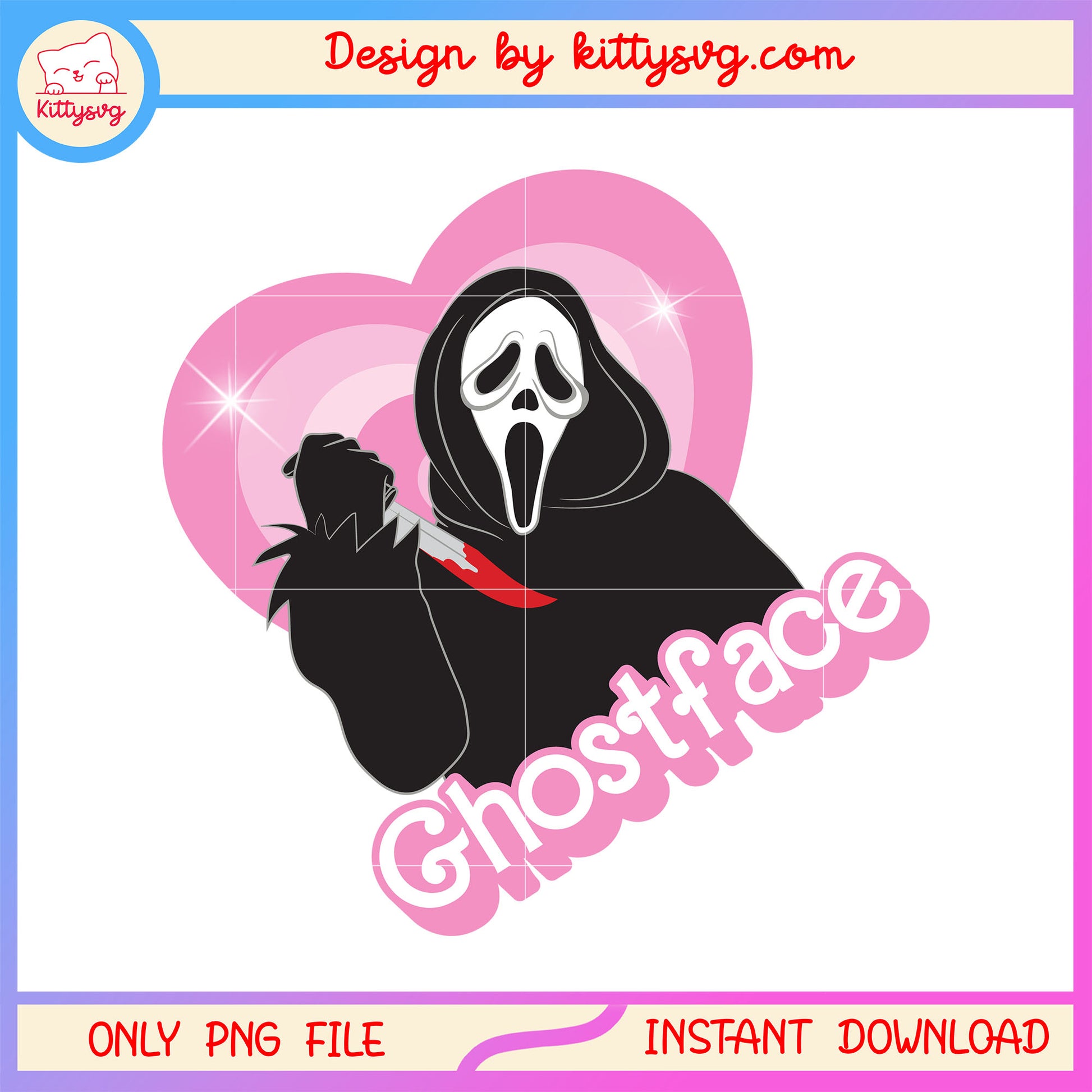 Ghostface heart shape design png, ghostface scream horror png
