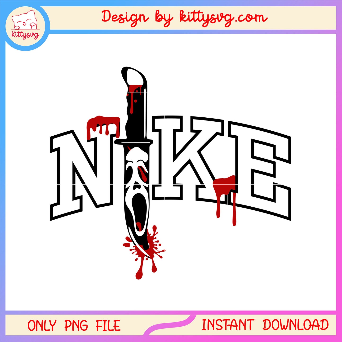 Ghostface knife nike logo design png, ghostface nike png, logo nike png