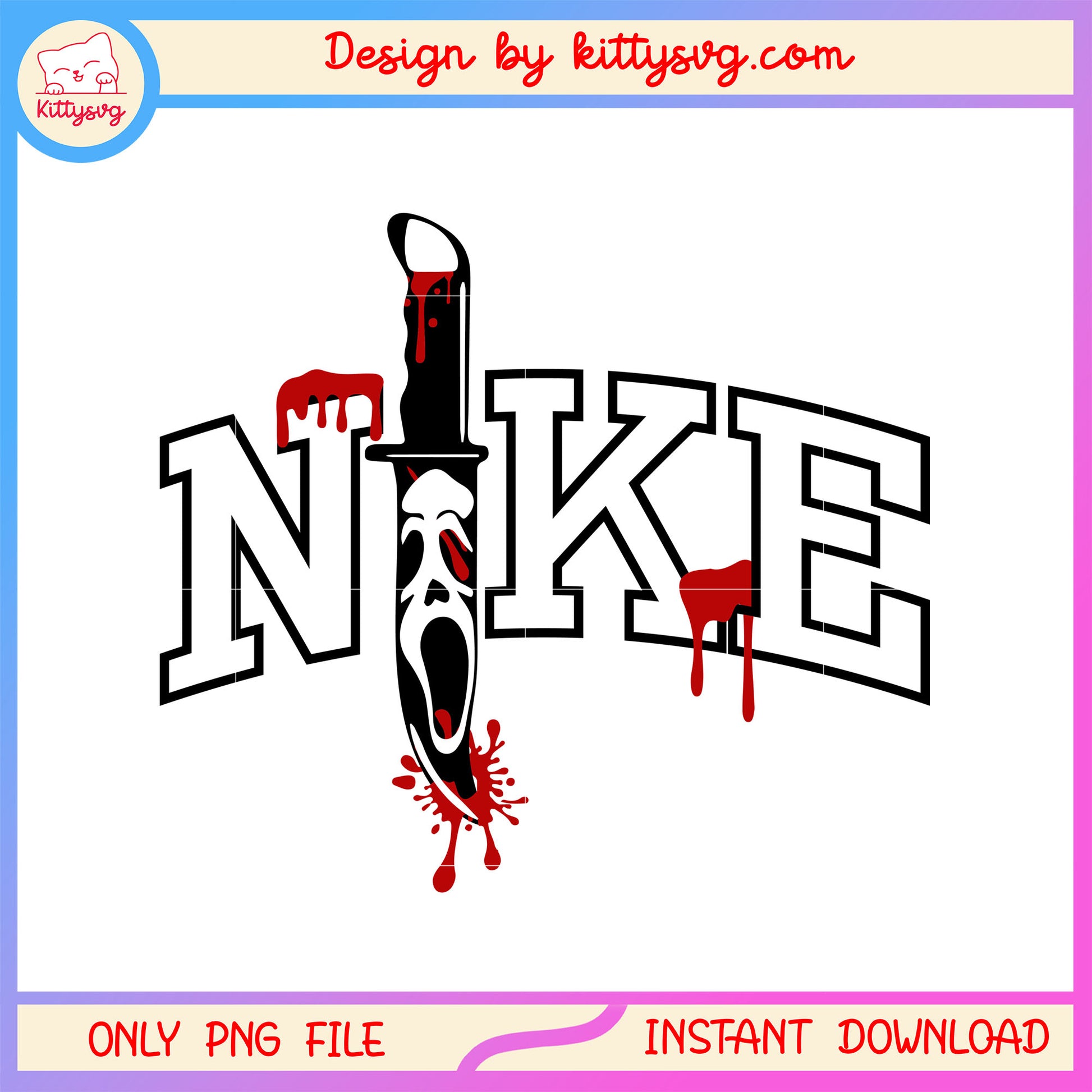 Ghostface knife nike logo design png, ghostface nike png, logo nike png