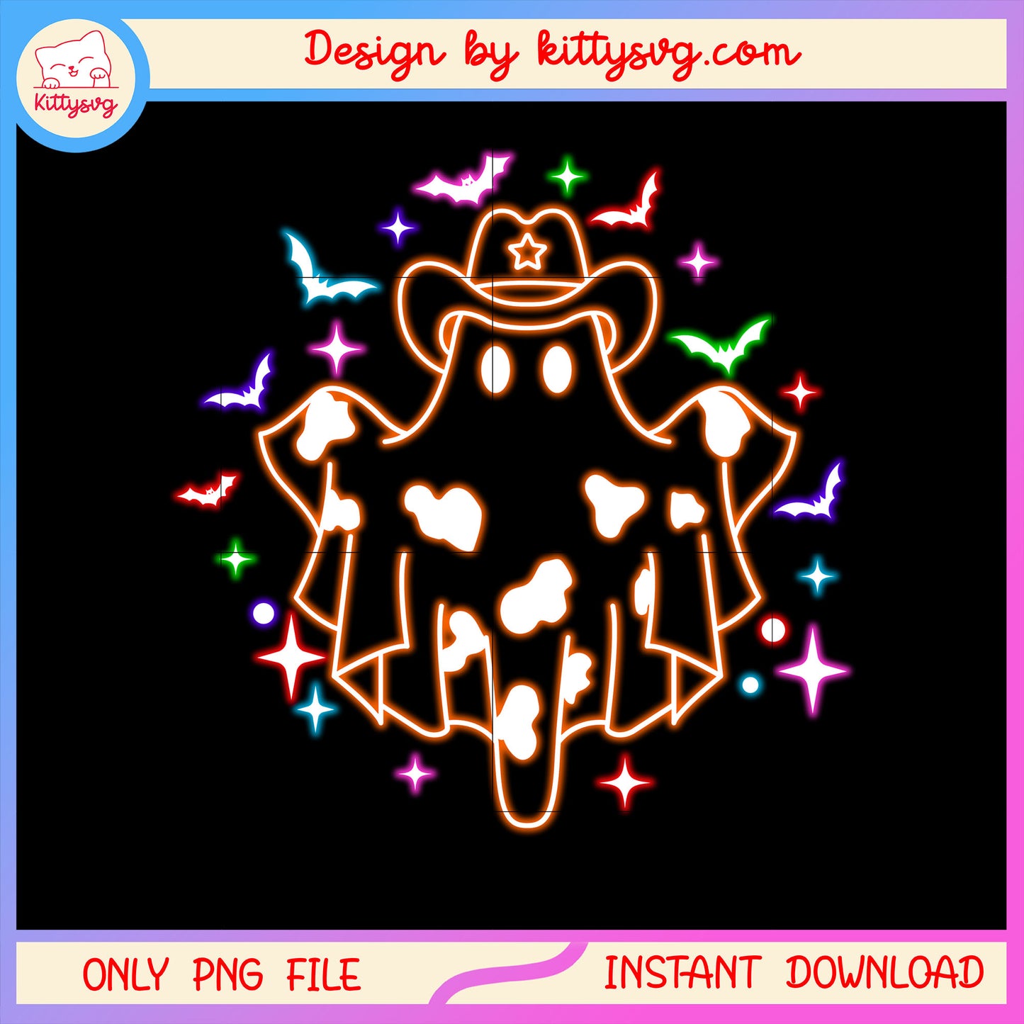 Ghost halloween cowboy hat png, ghost halloween clipart png
