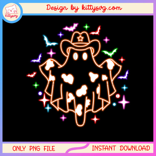Ghost halloween cowboy hat png, ghost halloween clipart png