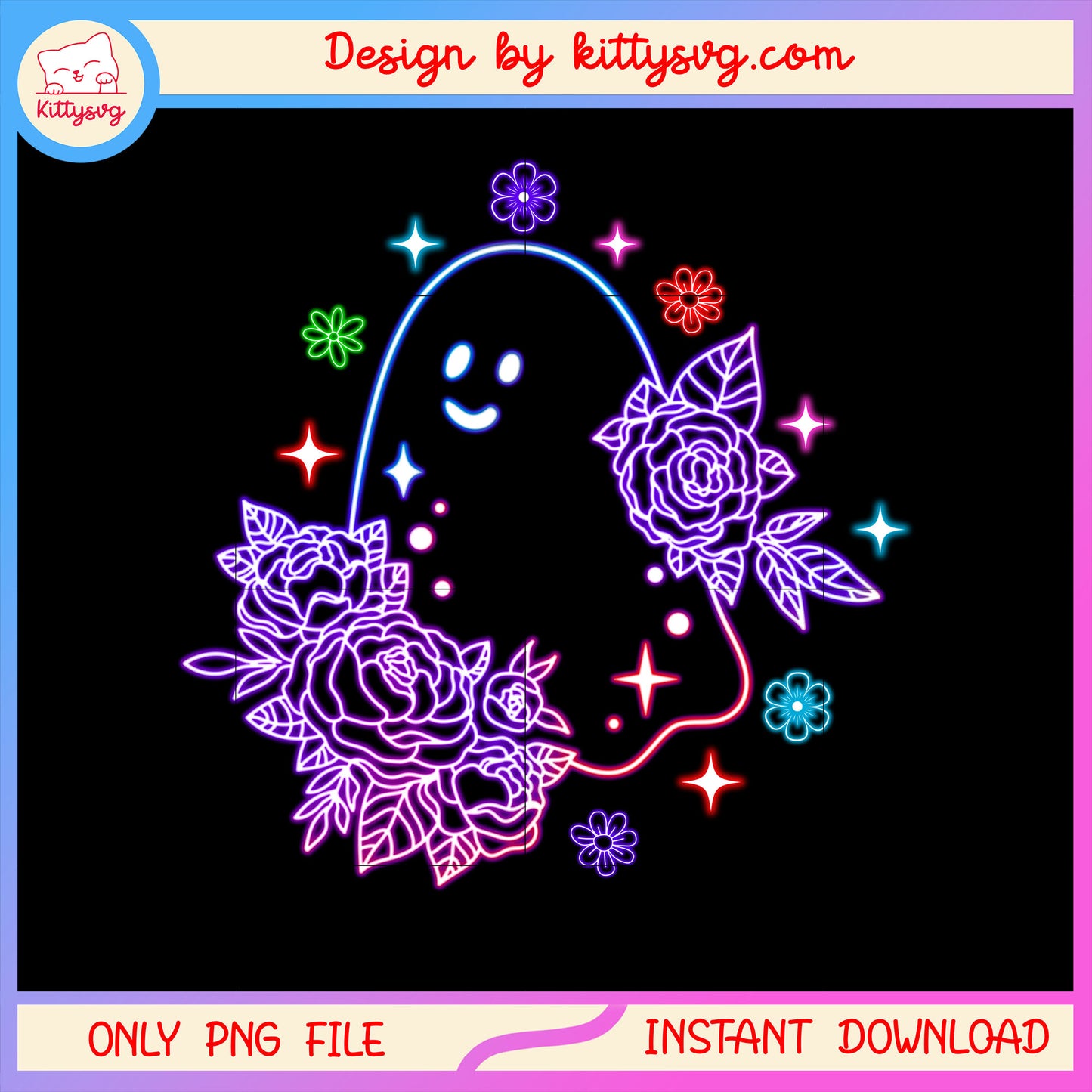 Ghost halloween floral design png, halloween ghost halloween png