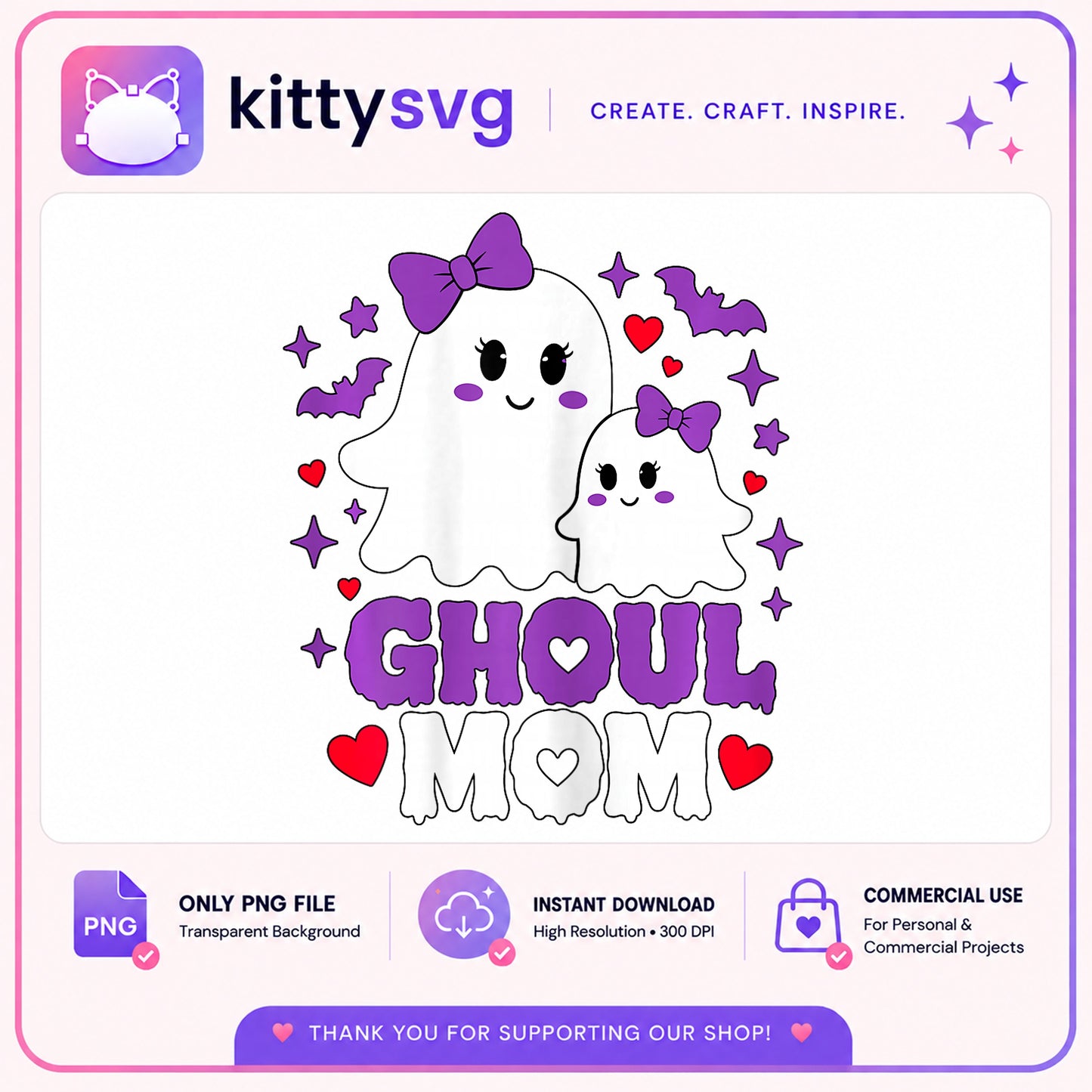 Ghoul Mom PNG, Cute Ghost Mom Halloween PNG, Spooky Mom PNG