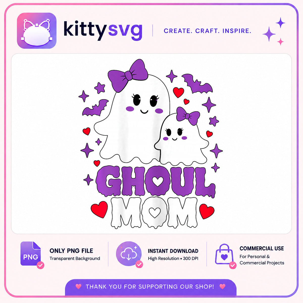 Ghoul Mom PNG, Cute Ghost Mom Halloween PNG, Spooky Mom PNG