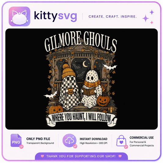 Gilmore Ghouls Halloween PNG, Ghost Halloween PNG, Spooky Season PNG