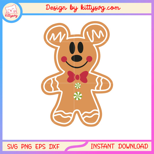 Gingerbread mickey mouse christmas svg, mickey mouse disney svg