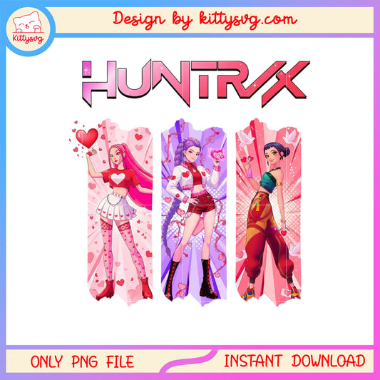 Girl band authority kpop huntrix valentine png,  kpop demon hunters png