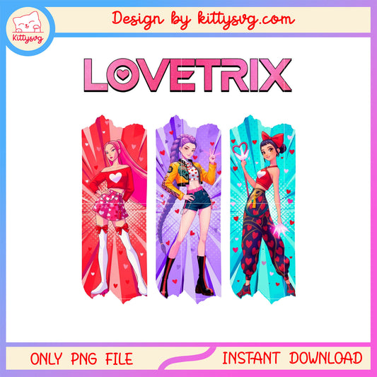 Girl band kpop huntrix  valentine png,  kpop demon hunters png