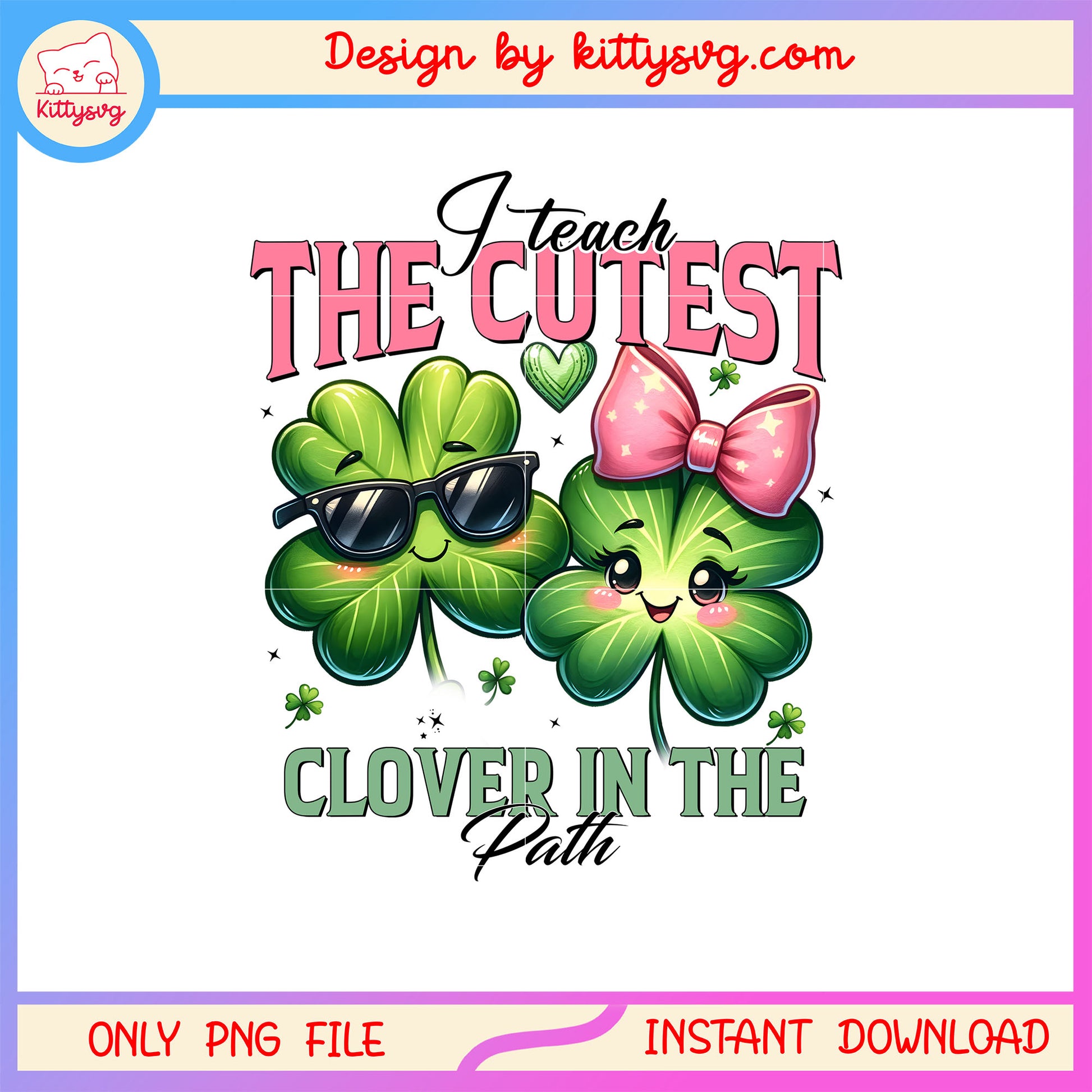 Girl clover green wear bow png, st patrick's day green png