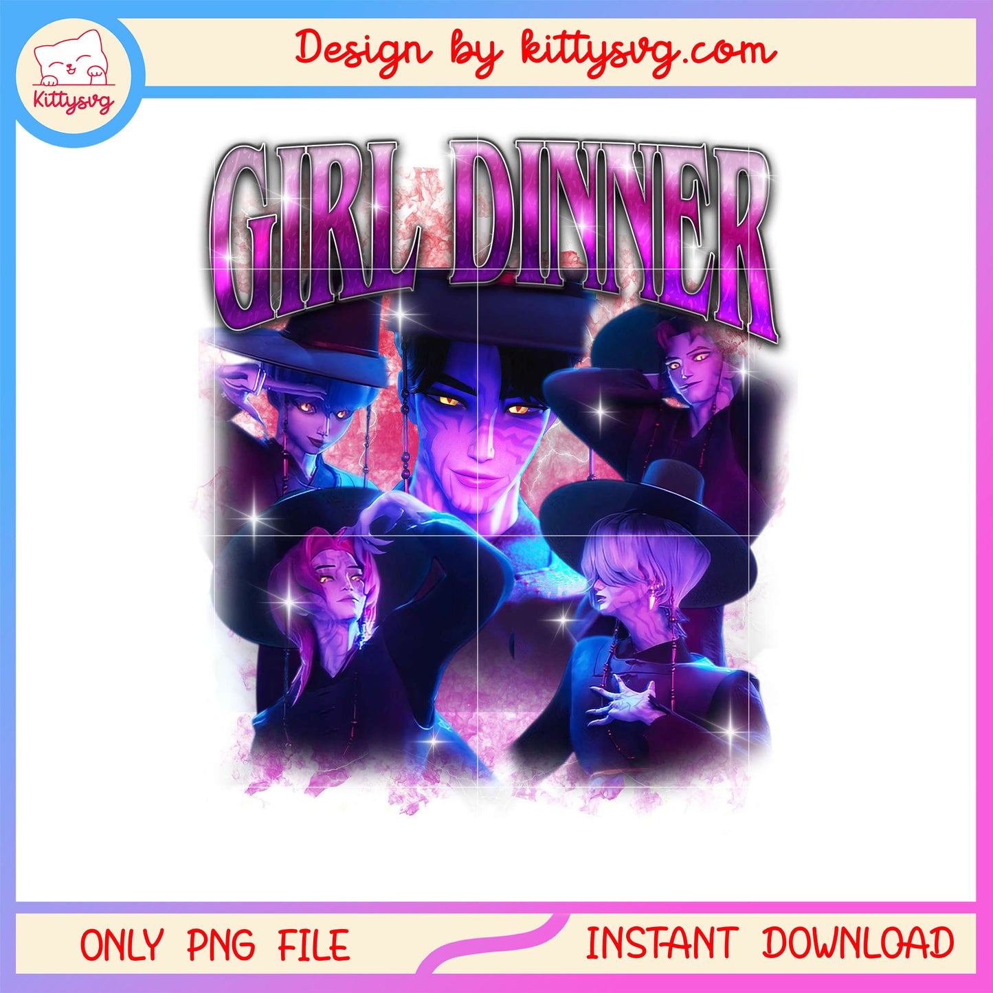 Girl dinner saja boys kpop demon  hunter design png, kpop demon png