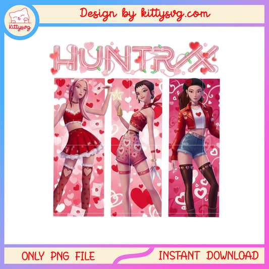 Girl kpop huntrix dreamy costume valentine png,  kpop demon hunters png