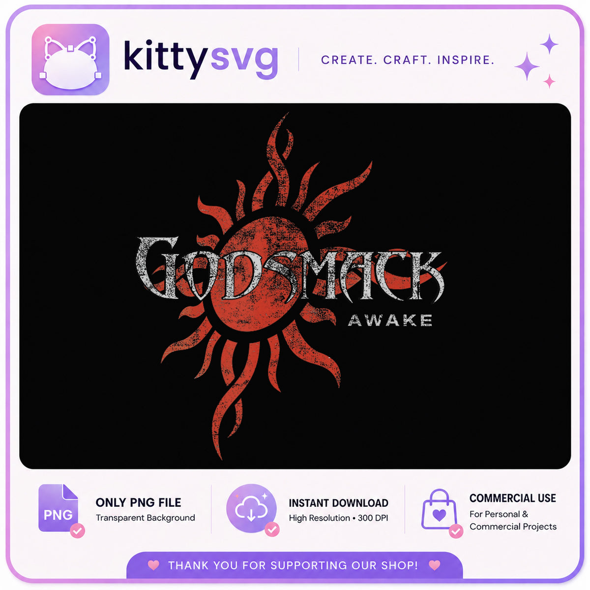 Godsmack Awake PNG, Rock Band Vintage PNG, Grunge Sun Logo PNG
