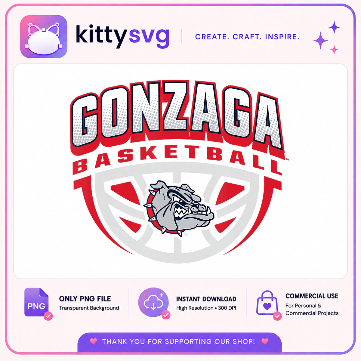 Gonzaga Basketball PNG, Bulldogs Logo PNG, College Sports PNG