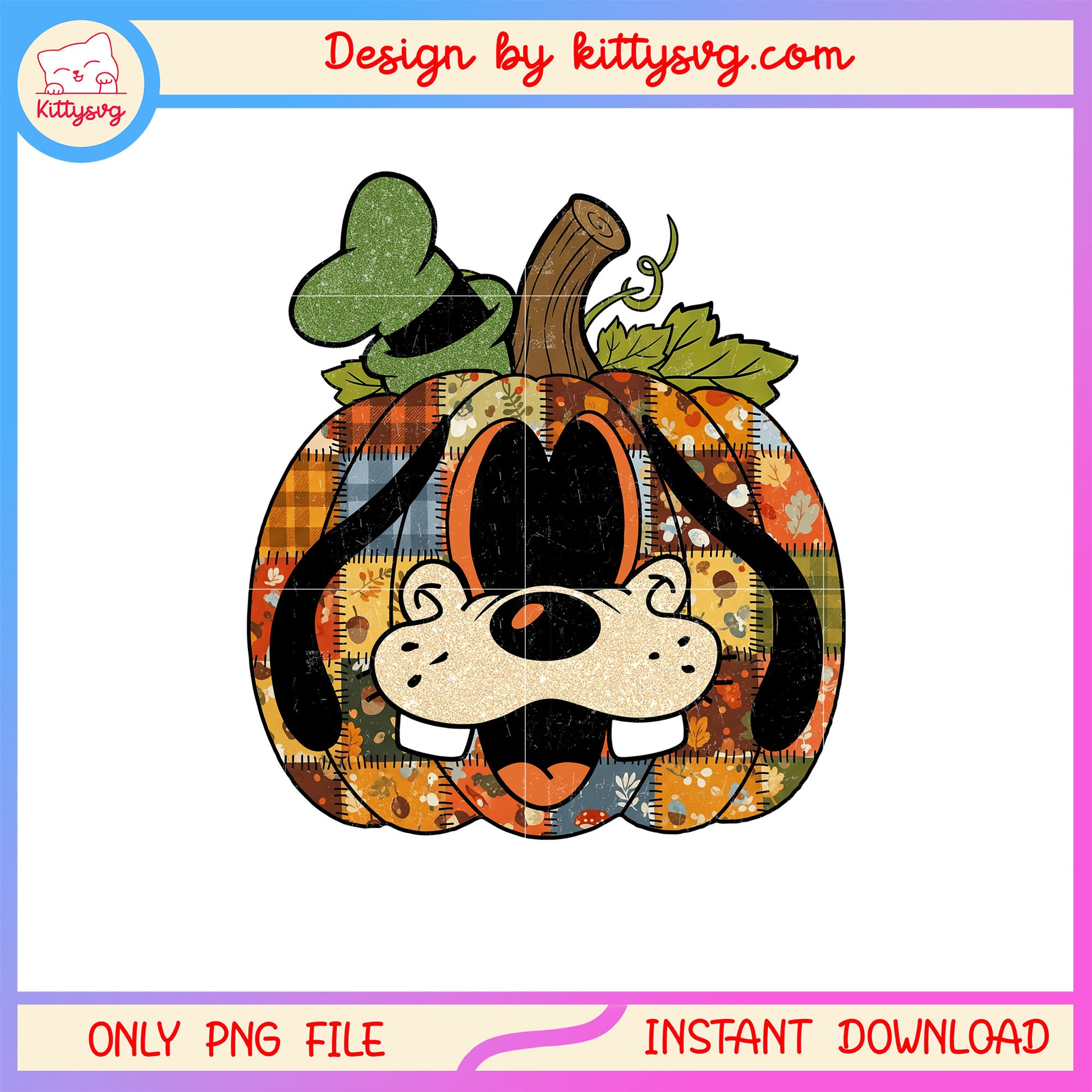 Gooffy dog pumpkin patchwork png, gooffy character png