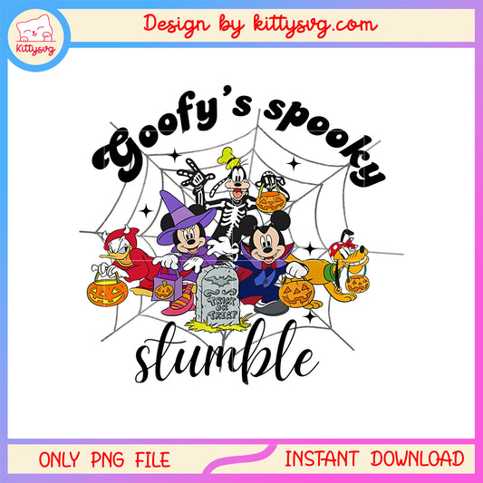 Goofy's spooky stumble mickey disney png, mickey and friends png
