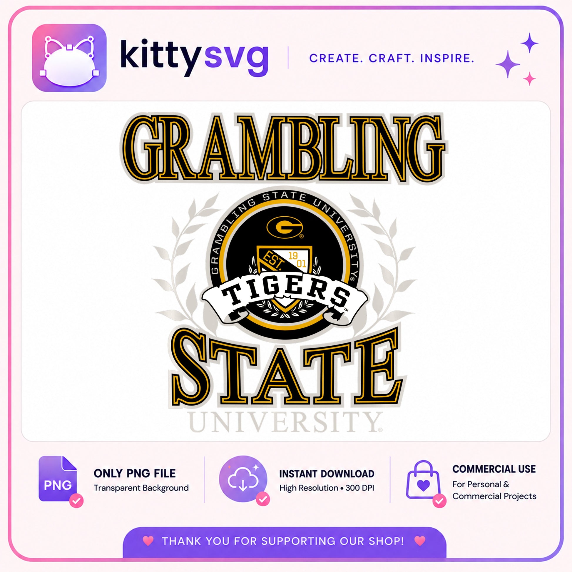 Grambling State University Tigers PNG, GSU Tigers PNG, HBCU PNG