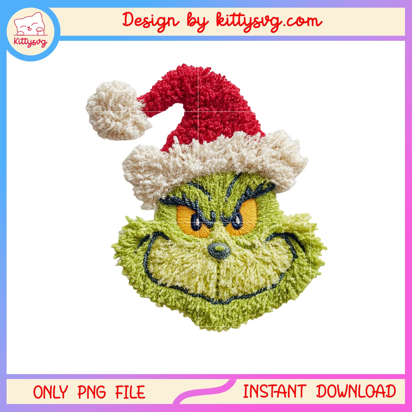Green grinch face santa hat patchwork png, grinch cast png