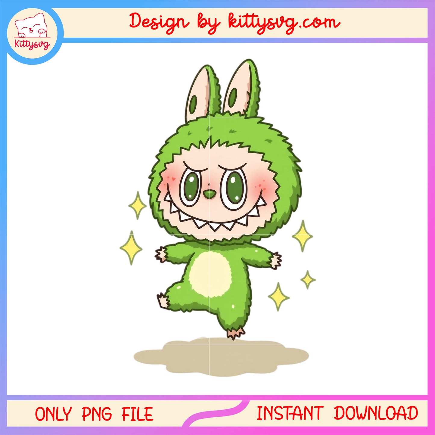 Green labubu doll dance design png, labubu toys png, labubu png