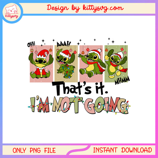 Green stitch that's it i'm not going png, stitch christmas ornament png