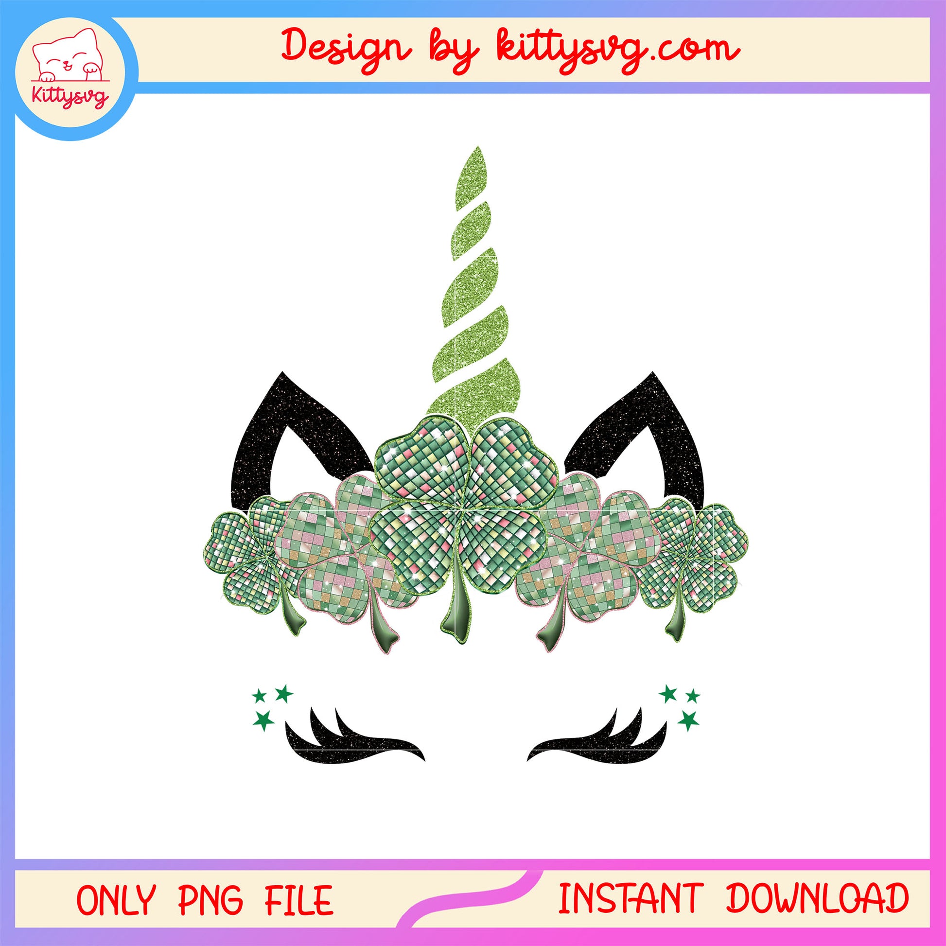 Green unicorn cute patrick png, st patrick's day unicorn png