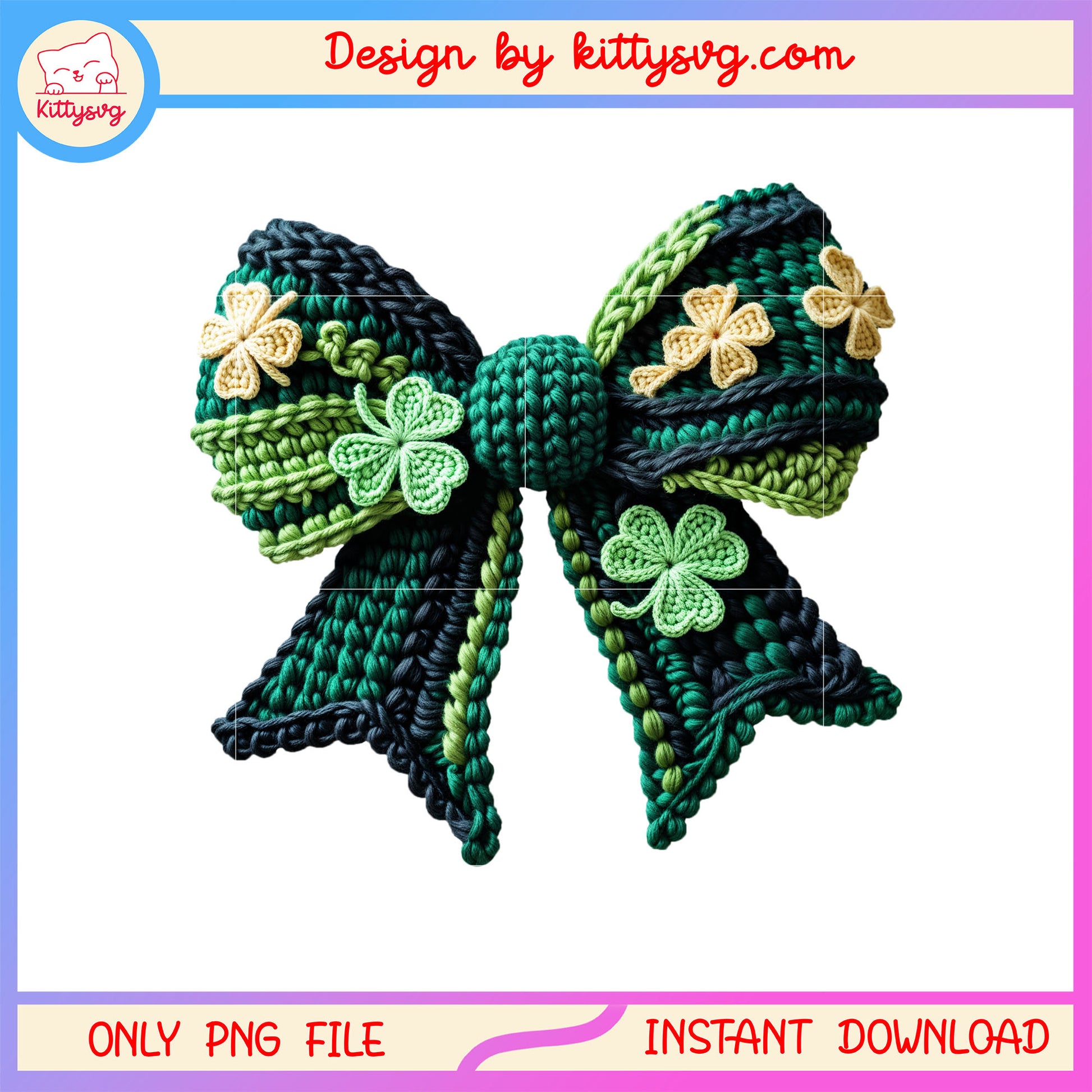 Green woolen bow patrick png, st patrick's day bows png