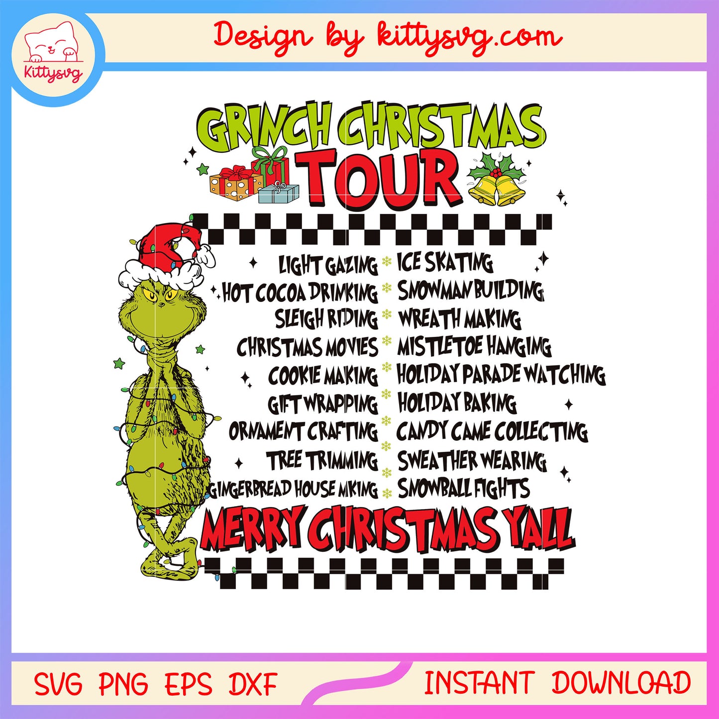 Grinch christmas tour merry christmas yall svg, happy christmas svg
